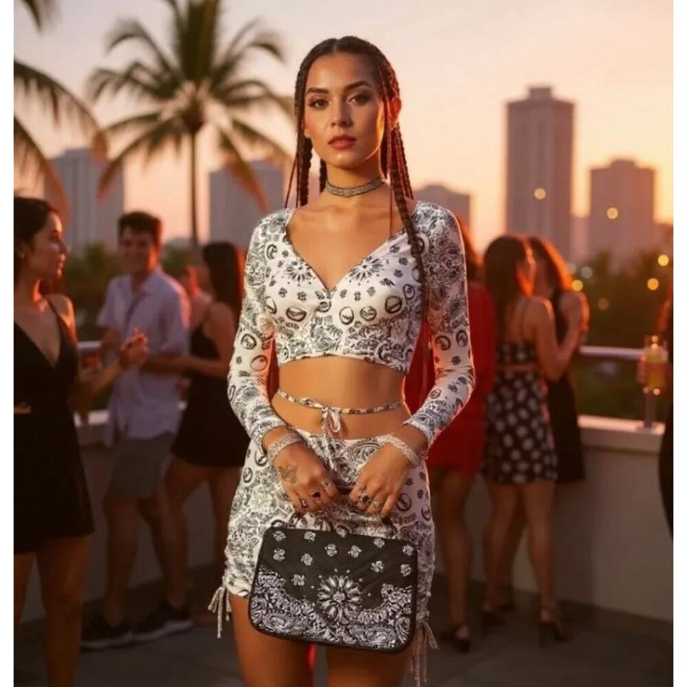 $65 SOLD OUT SET Poster Grl Salty After Sundown Top & Skirt S NWT